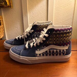 Vans Sk8-Hi Fair Isle Blue/Multi Sneakers Womens Size 8 NWOT